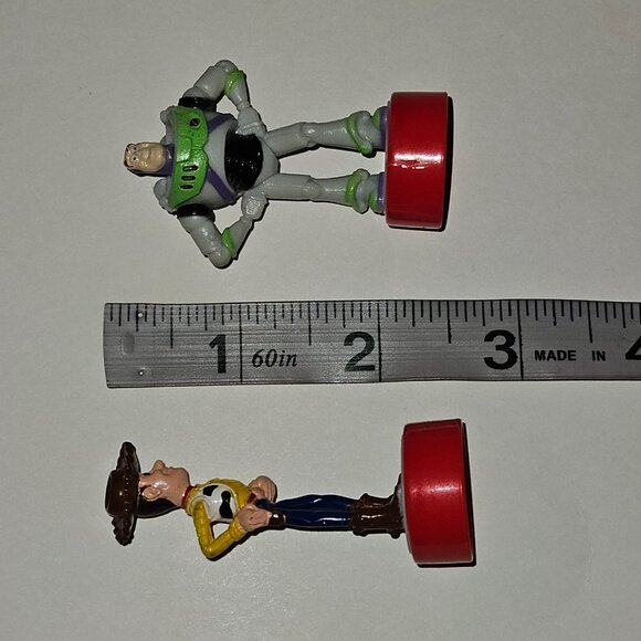 2 Toy Story Buzz Lightyear Woody Disney Small Figure Lot Birthday Cake Topper - Picture 7 of 7